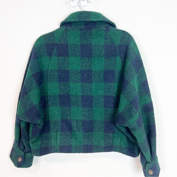 LUCKY BRAND GREEN BLACK BUFFALO PLAID FLEECE FULL ZIP JACKET WOMENS SMALL - Picture 5 of 7